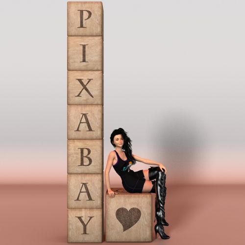 woman pixabay building blocks