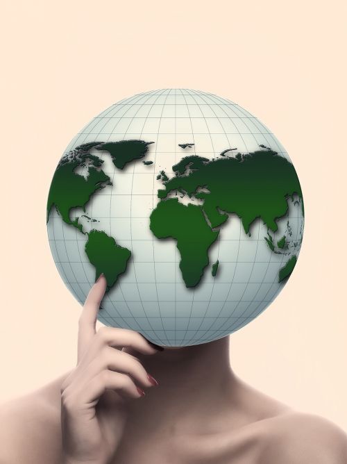 woman head globe