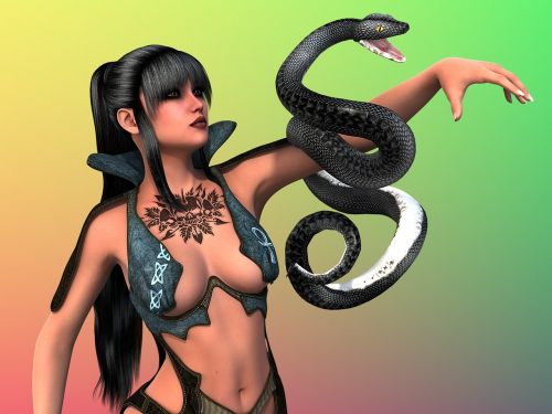 woman snake amazone