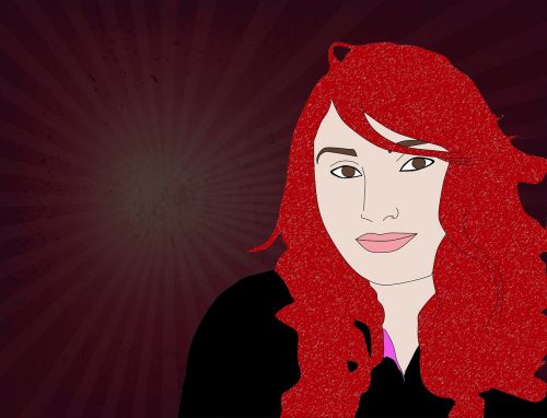 woman background redhead