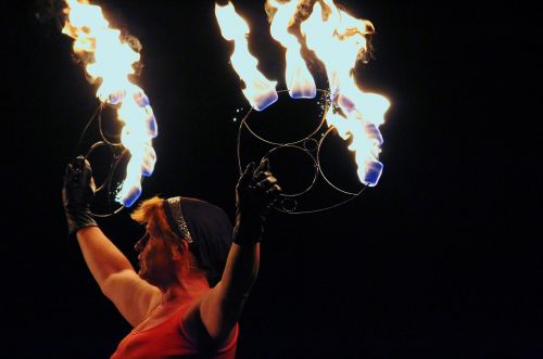 woman artist fire