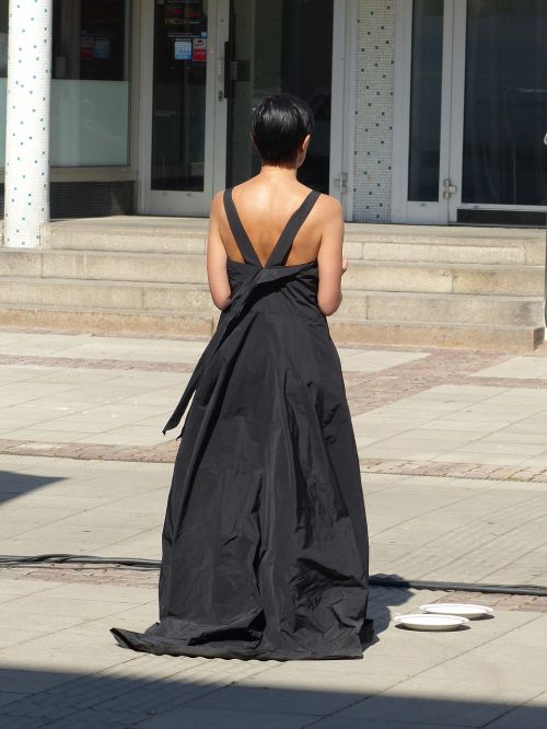 woman dress black