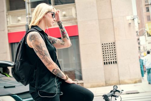 woman cyclist tattoos