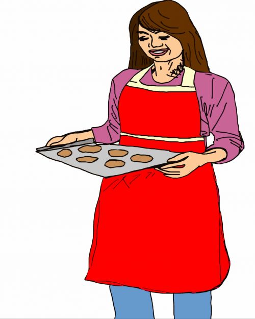 Woman Baking Cookies