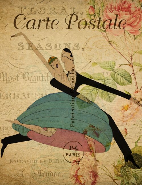 Woman Dancer Vintage Postcard