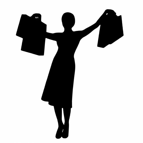 Woman Happy While Shopping