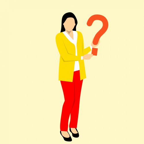 Woman Holding Questions
