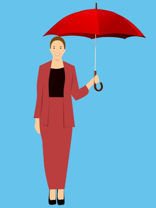 woman holding umbrella winter raining