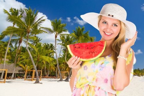 Woman Holding Watermelon