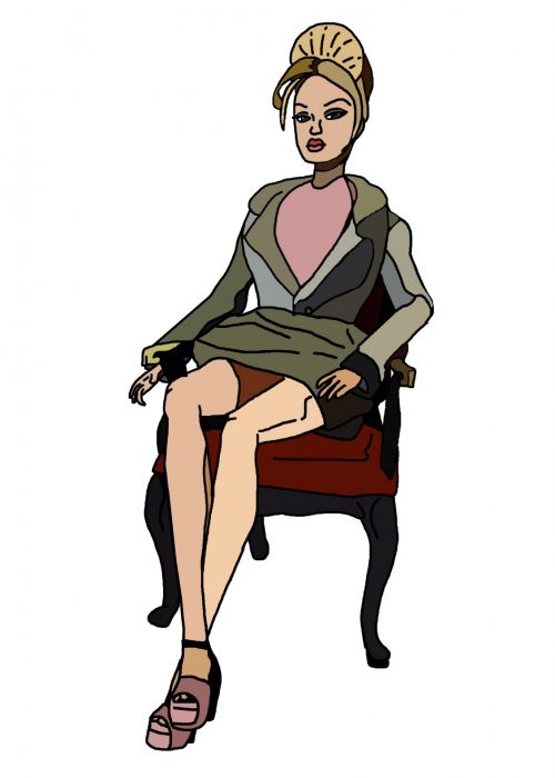 Woman In Office Chair