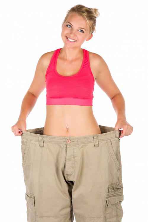 Woman In Pants After Diet