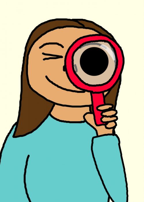 Woman With Magnifying Glass