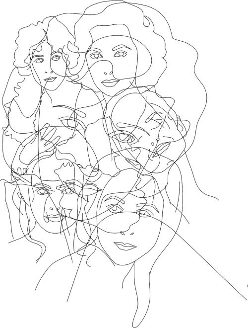 women face drawing