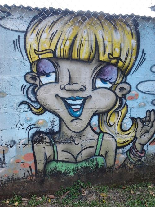 women graffiti wall