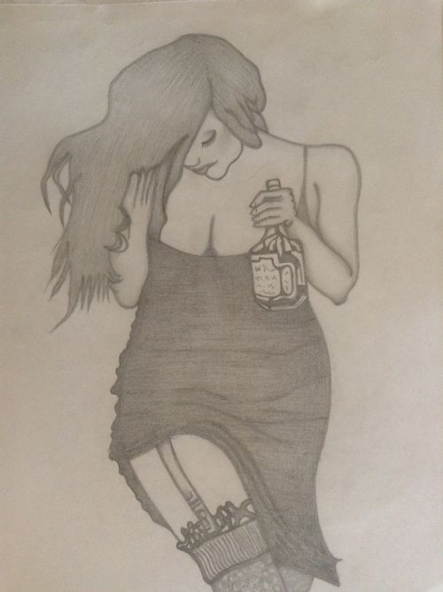 women liquor drawing