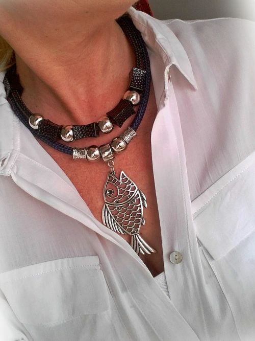 women necklace fish
