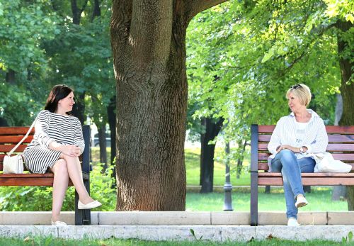 women meeting conversation