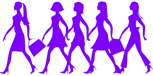 women shopping silhouettes
