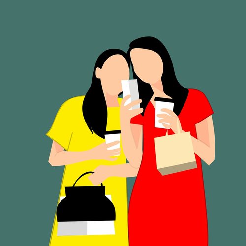 women  shopping  friendship