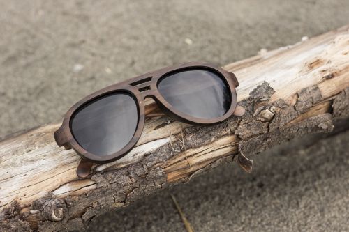 wood sunglasses beach
