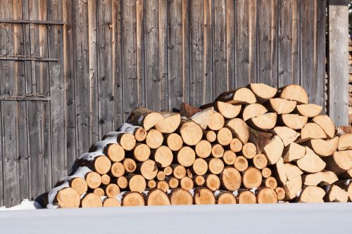 wood firewood barn