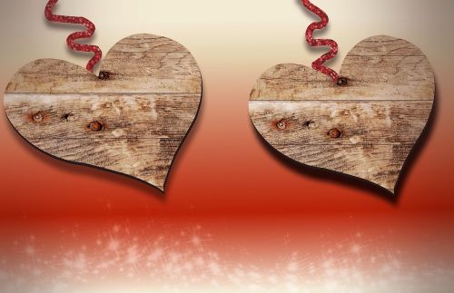 wood heart love