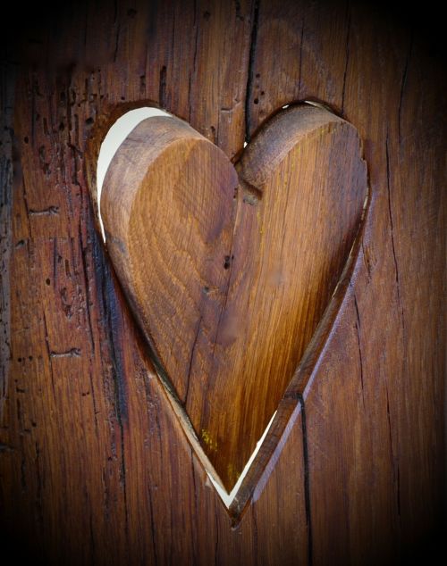 wood dark wood heart