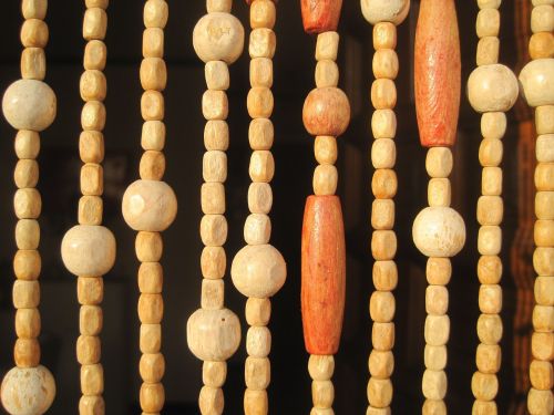 wood curtain beads