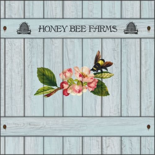 wooden sign bee blossom