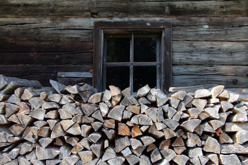 wood hut window