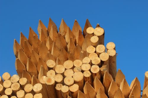 wood wooden posts stack