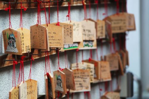 wood messages japanese shrine
