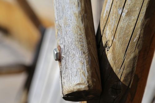 wood bolt closeup