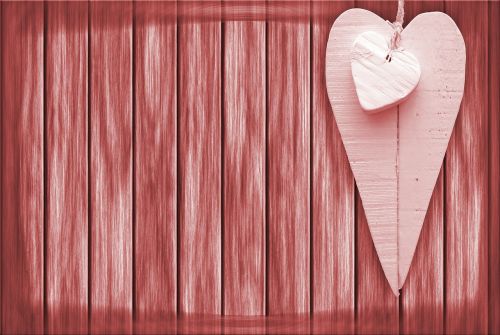 wood red heart