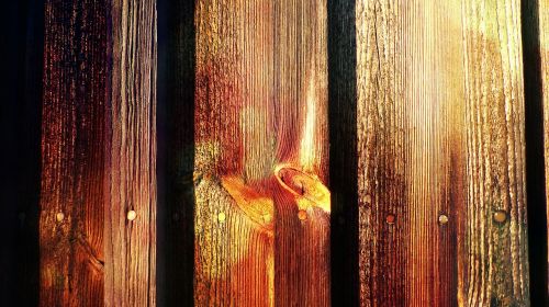 wood boards illuminated