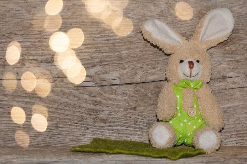 wood fabric bunny easter bunny