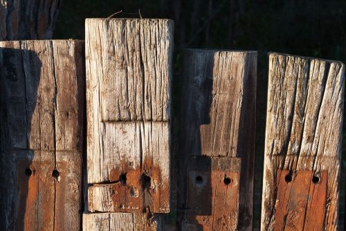 wood railway sleepers fence