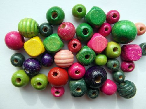 wood beads colorful color