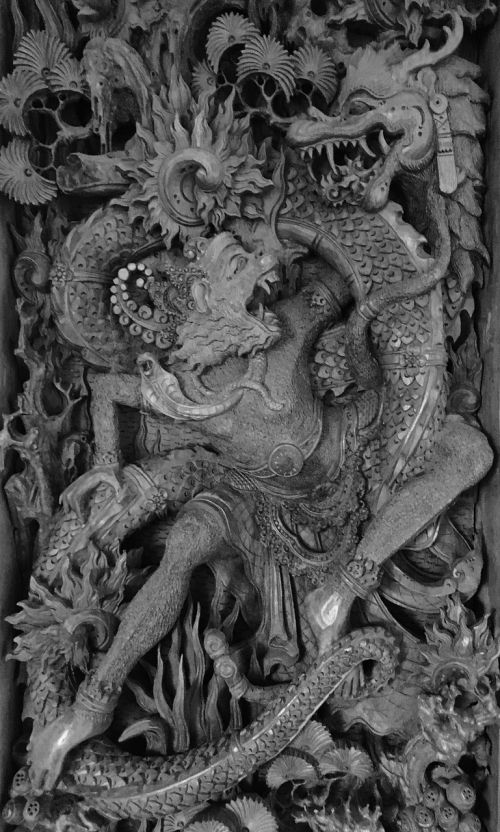 wood carving hanuman bali