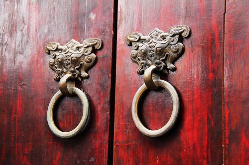 wood door ancient door locks treats