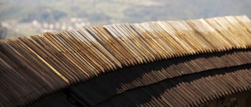 wood shingles old walls banská štiavnica