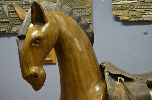 wooden carving horse