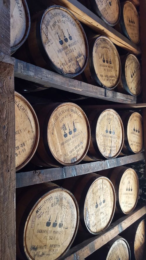 wooden whiskey barrels