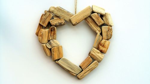 wooden heart love