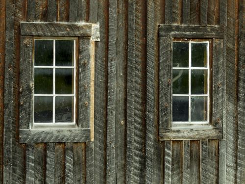 wooden building windows