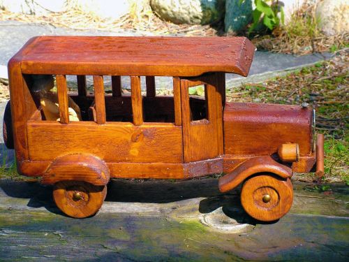 wooden a toy car car