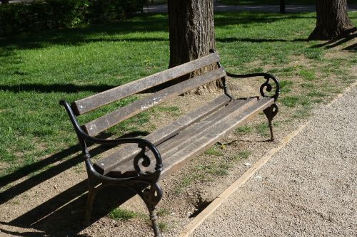 wooden bench empty