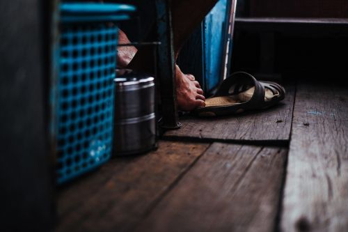 wooden floor laundry