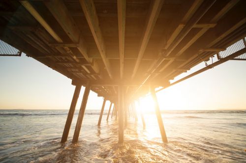 wooden bridge sea