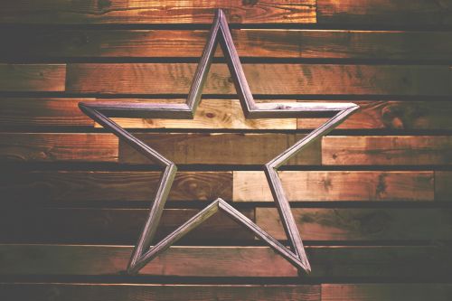 wooden wall star